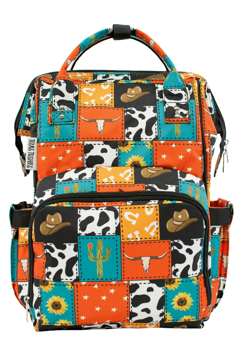 Cowboy Patches - Diaper Bag - Everetts Place: Online Boutique