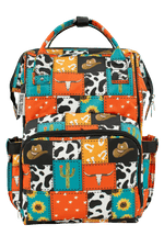 Texas Tushies Cowboy Patches Diaper Bag with Trendy Backpack Style for Busy Parents - Luggage & Bags > Diaper Bags