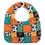 Texas Tushies Cowboy Patches Reversible Bib with Food Catching Pocket for Babies - Baby & Toddler > Nursing & Feeding > Bibs Baby & Toddler Clothing