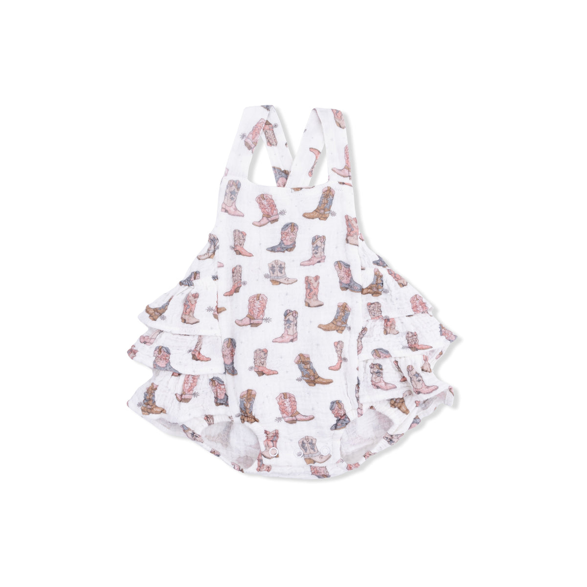 Angel Dear Cowgirl Boots - Ruffle Sunsuit - 