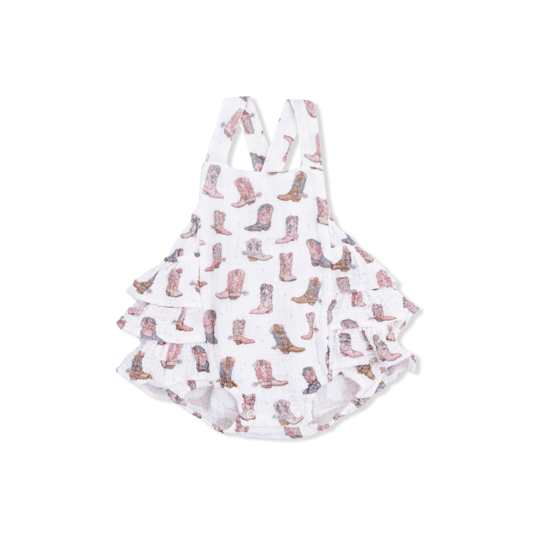 Angel Dear Cowgirl Boots - Ruffle Sunsuit - 
