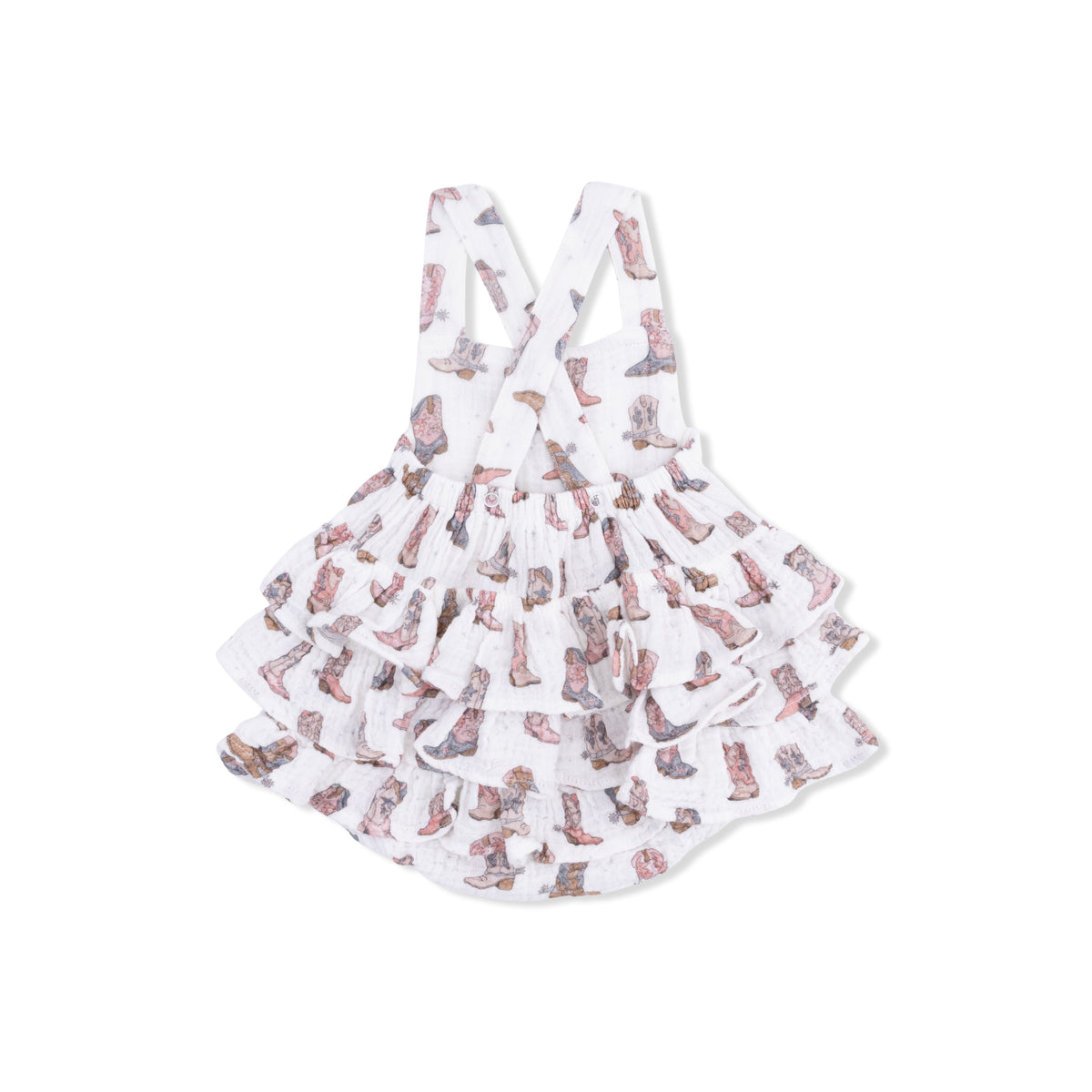 Angel Dear Cowgirl Boots - Ruffle Sunsuit - 