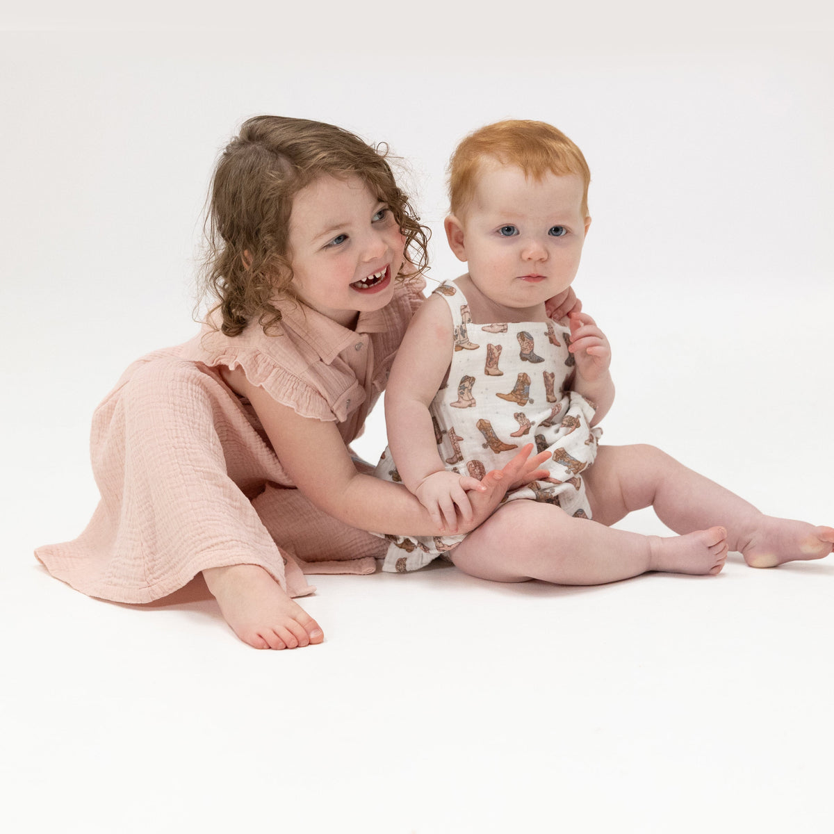 Angel Dear Cowgirl Boots - Ruffle Sunsuit - 