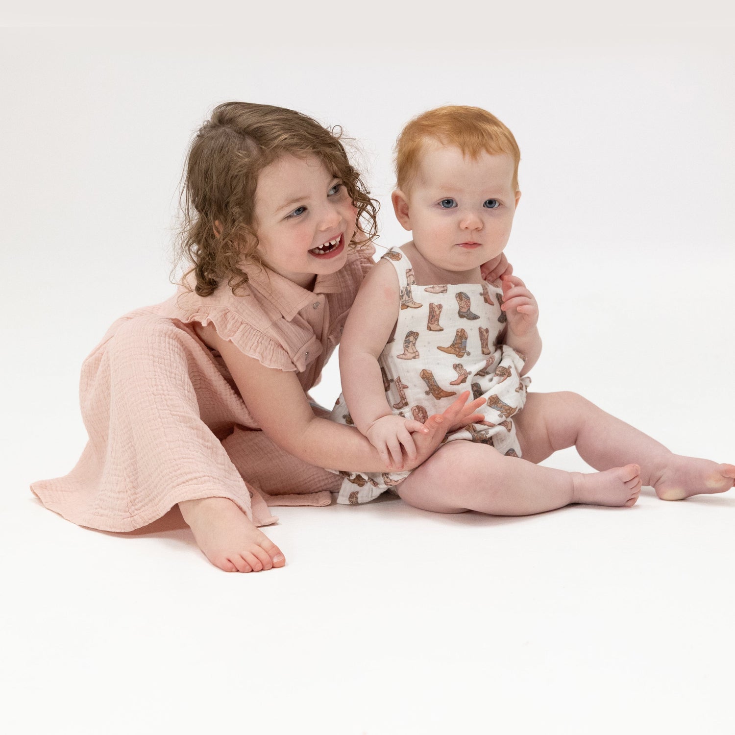 Angel Dear Cowgirl Boots - Ruffle Sunsuit - 