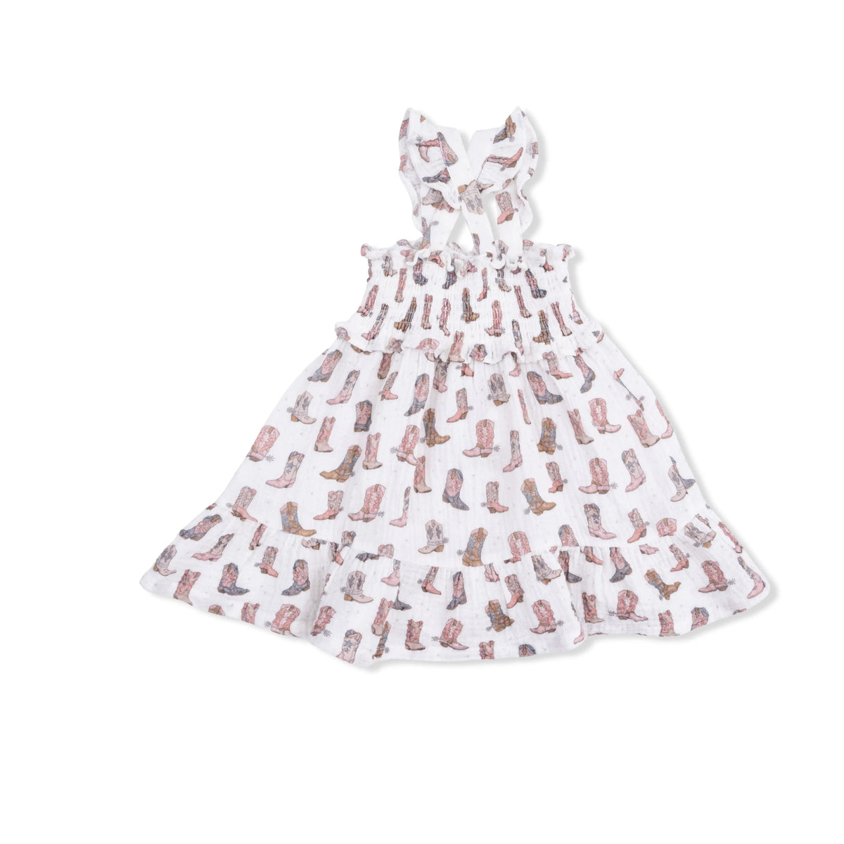 Angel Dear Cowgirl Boots - Smocked Ruffle Sundress & Bloomer - 