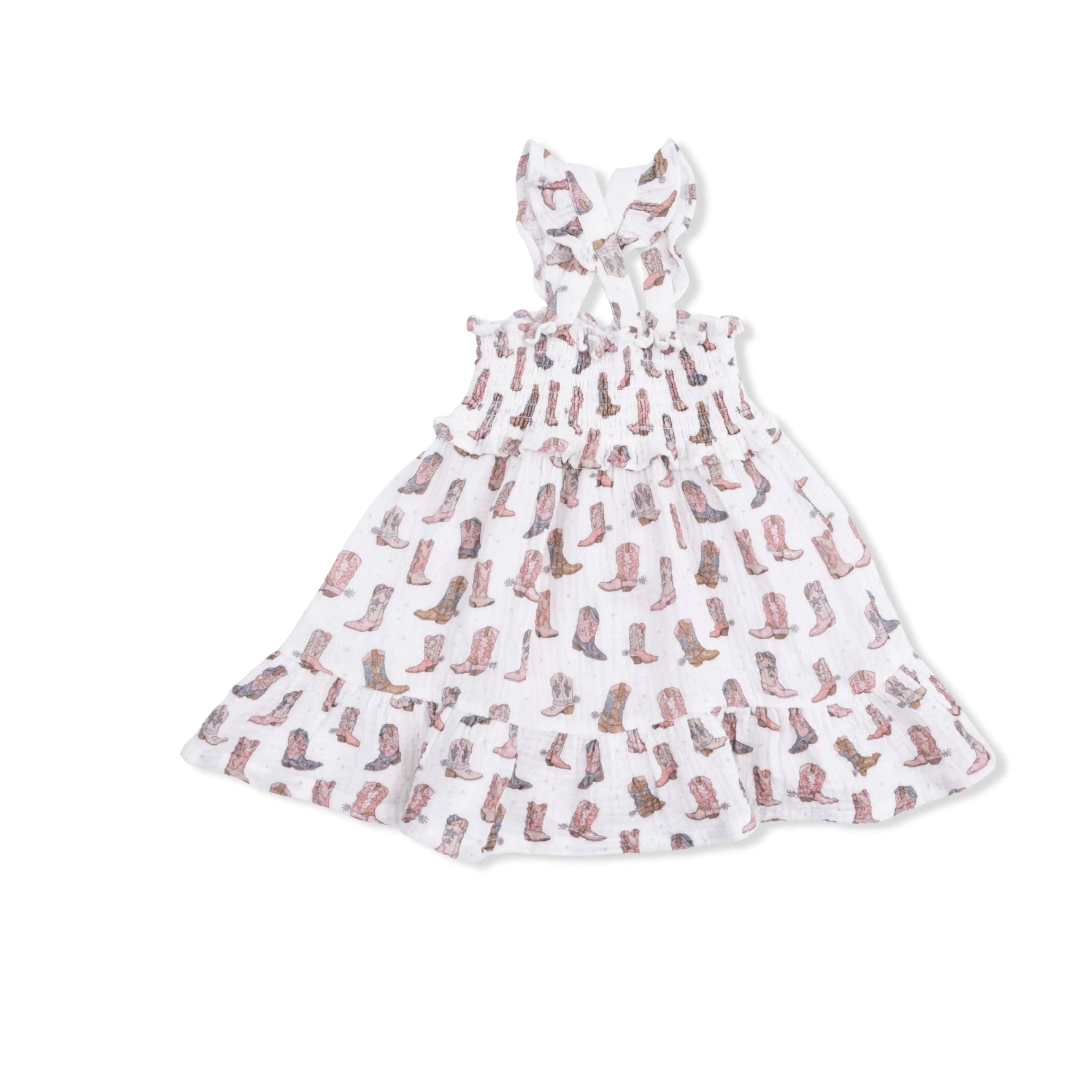 Angel Dear Cowgirl Boots - Smocked Ruffle Sundress & Bloomer - 