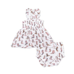 Angel Dear Cowgirl Boots - Smocked Top with Bloomer - 