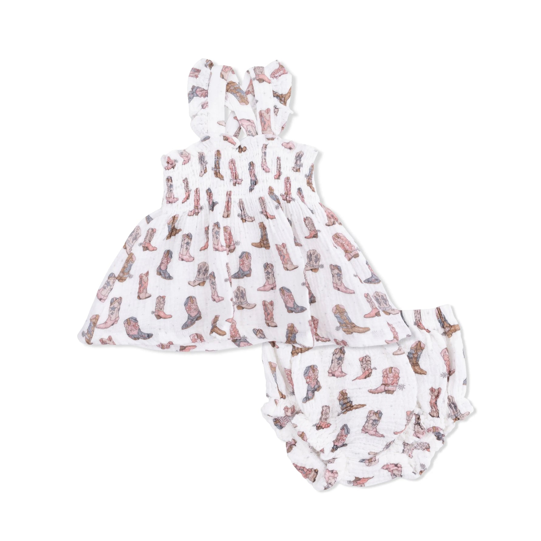 Angel Dear Cowgirl Boots - Smocked Top with Bloomer - 