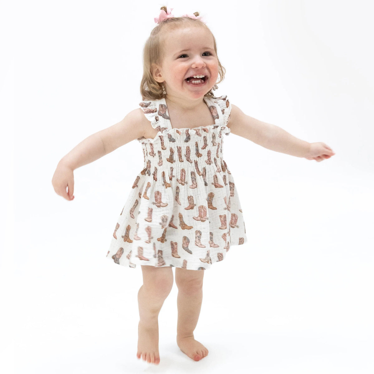 Angel Dear Cowgirl Boots - Smocked Top with Bloomer - 
