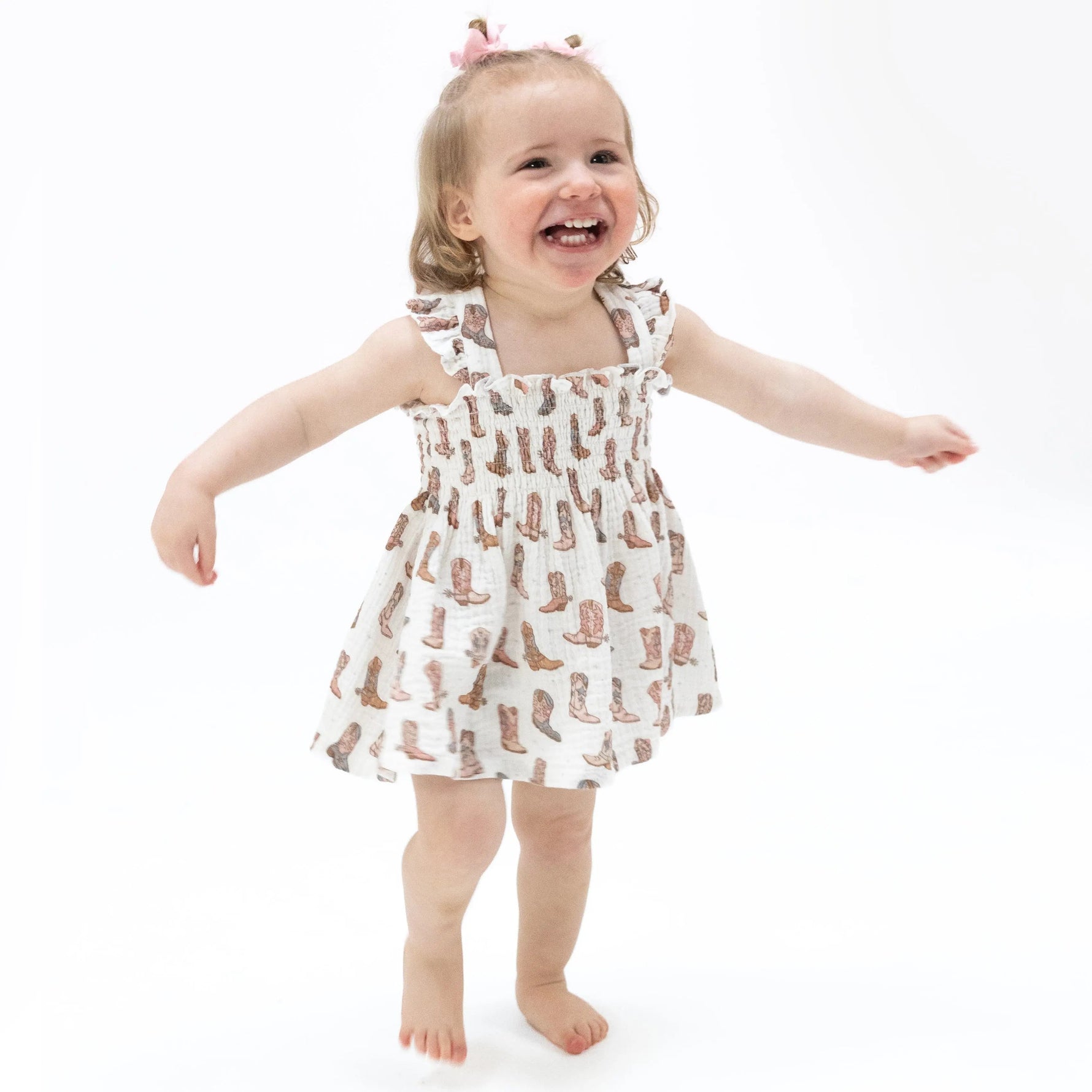 Angel Dear Cowgirl Boots - Smocked Top with Bloomer - 