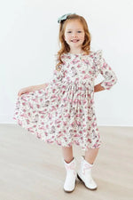 Mila & Rose ® Cowgirl Cutie 3/4 Sleeve Ruffle Twirl Dress - 