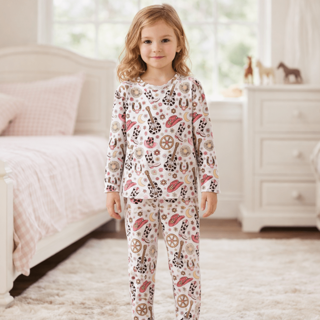 Cowgirl Cutie Girl's Bamboo Pajama Set - Nightwear, Pink, Child, Pajamas, Living room | Everetts Place
