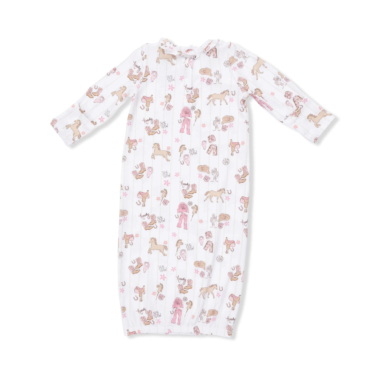 Angel Dear Cowgirl Nursery - Kimono Gown & Ruffle Knotted Hat - 