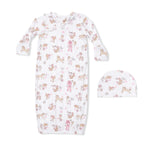 Angel Dear Cowgirl Nursery - Kimono Gown & Ruffle Knotted Hat - 