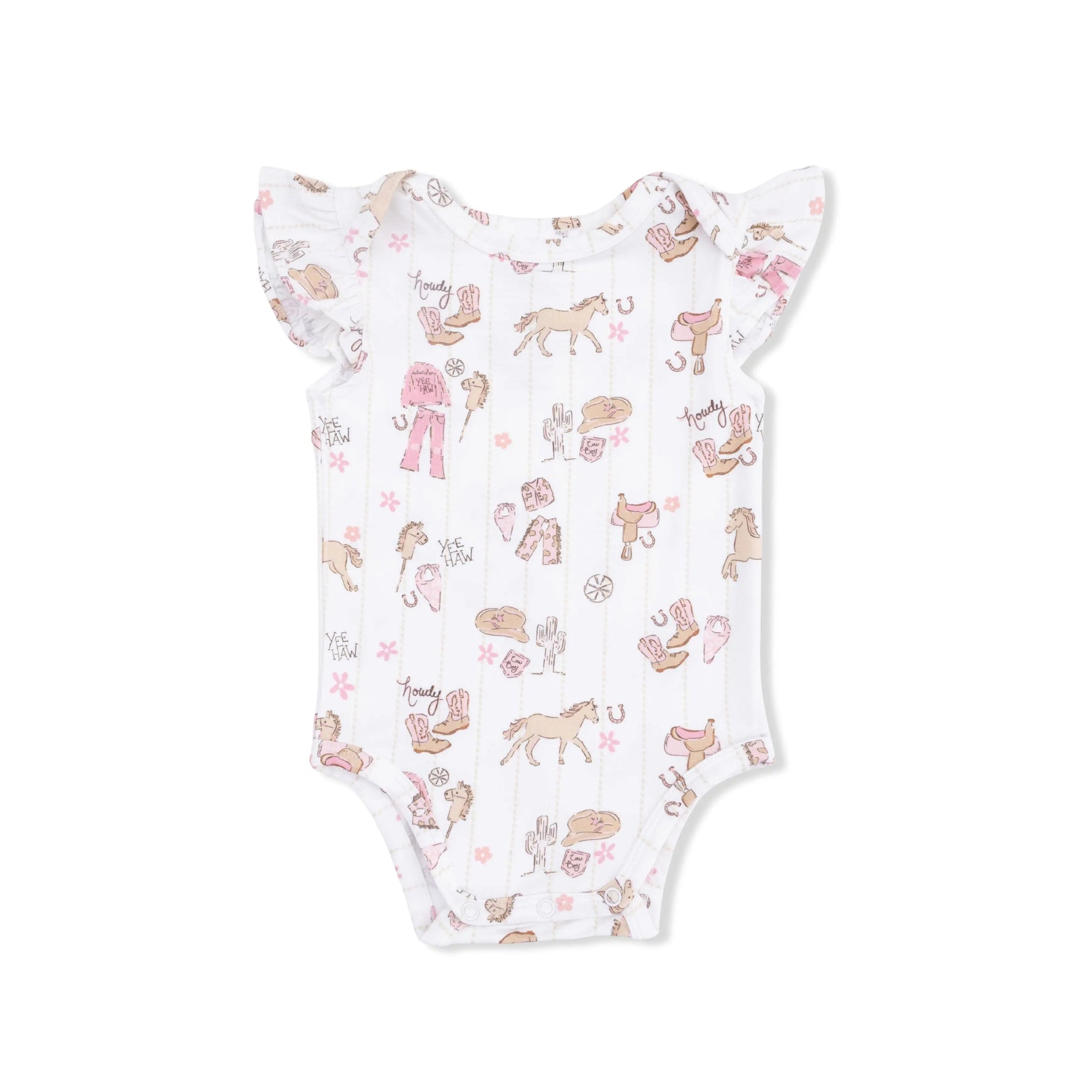 Angel Dear Cowgirl Nursery - Ruffle Sleeve Bodysuit - 