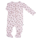 Sweet Bamboo Cowhide Baby Footie with Ruffles and Hypoallergenic Fabric for Comfort - 