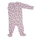 Sweet Bamboo Cowhide Baby Footie with Smooth Zipper for Easy Changing and Comfort - 