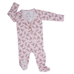 Sweet Bamboo Cowhide Baby Footie with Smooth Zipper for Easy Changing and Comfort - 