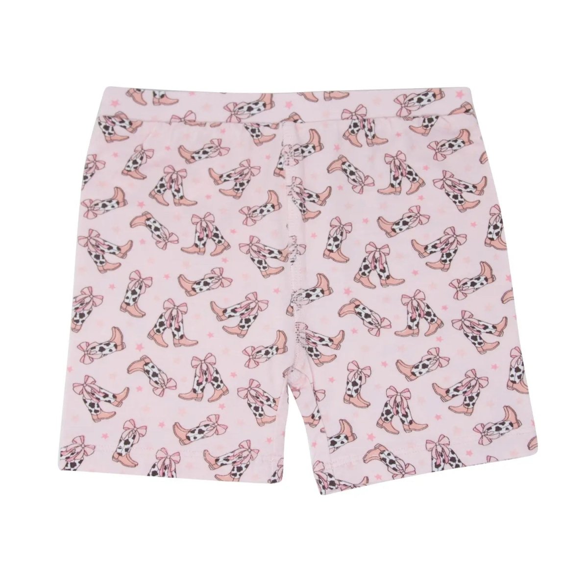 Sweet Bamboo Cowhide Boots Bows Summer Pajama Set with Lightweight Fabric for Kids - 
