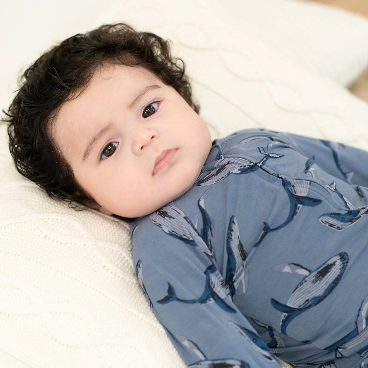 Sweet Bamboo Cozy Baby Footie with Two Way Zipper and Fold Over Cuffs for Easy Changing - 