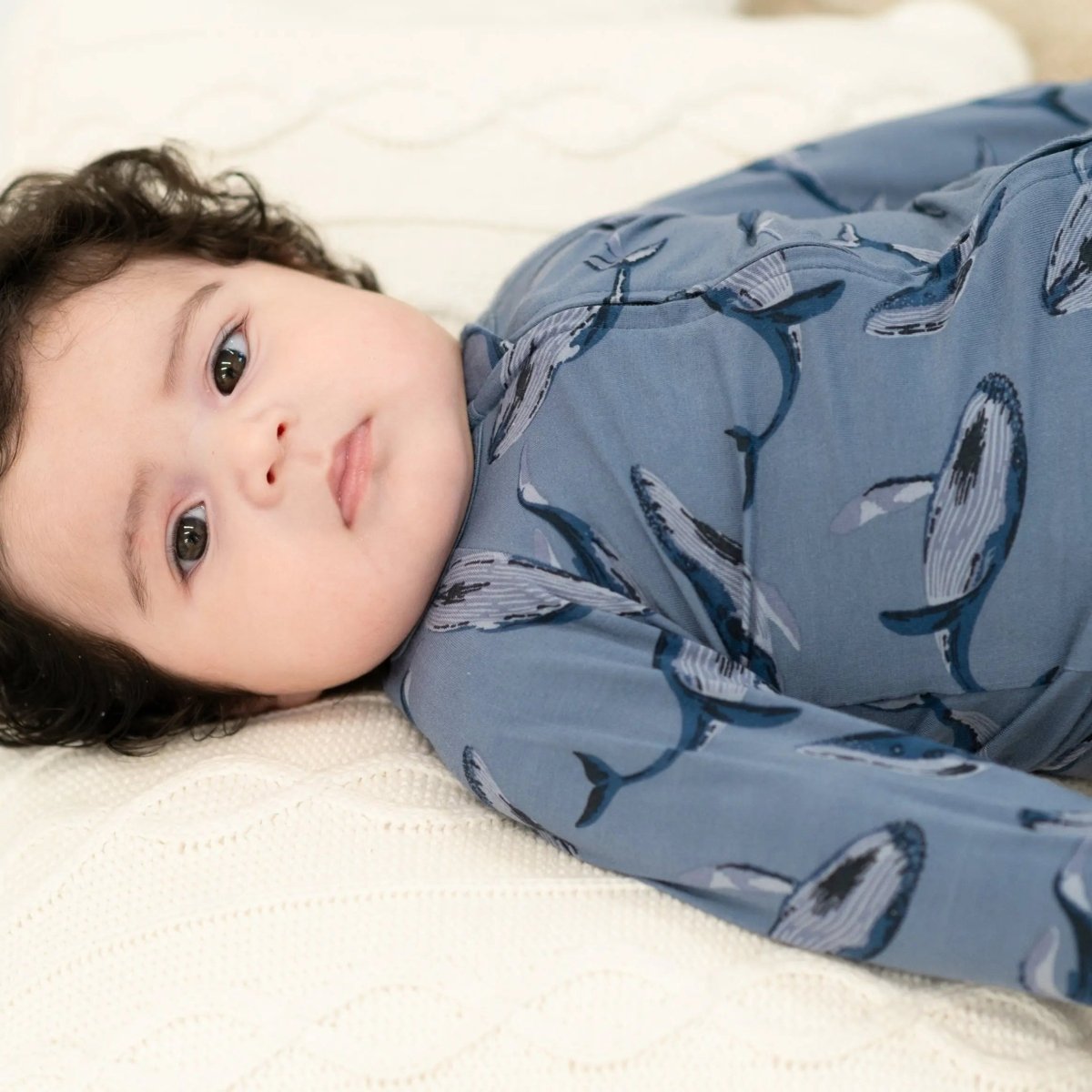 Sweet Bamboo Cozy Baby Footie with Two Way Zipper and Fold Over Cuffs for Easy Changing - 