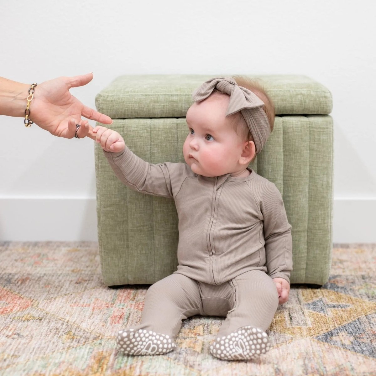 Sweet Bamboo Cozy Baby Zipper Footie with 2 Way Zip and Silicone Grips for Easy Changing - 