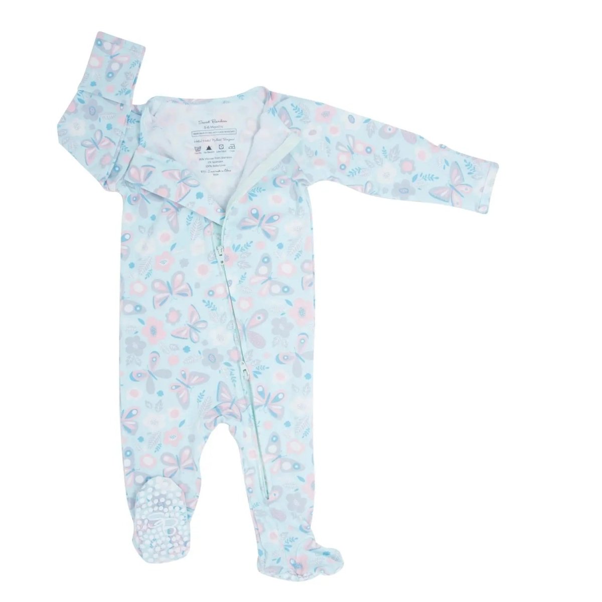 Sweet Bamboo Cozy Baby Zipper Footie with 2 Way Zipper for Easy Diaper Changes - 