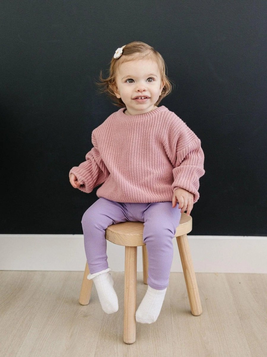 Little Joy Co. Cozy Bamboo Leggings for Kids Ribbed Soft and Stretchy - Everetts Place Boutique - 