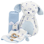 Goosewaddle® | Newborn Baby Blankets Toys Teethers Bibs & More Cozy Blue Knit Baby Blanket Soft and Warm Gift for Newborns -