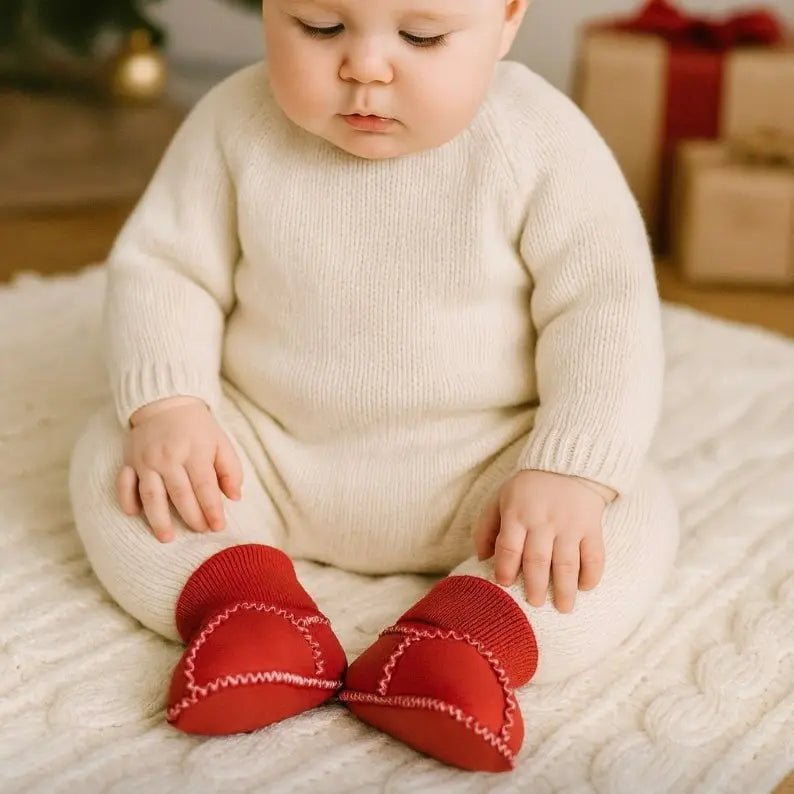 Finn + Emma cozy booties| red - 