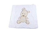 Newcastle Classics Cozy Cotton Muslin Blanket with Teddy Bear Design for Kids - 