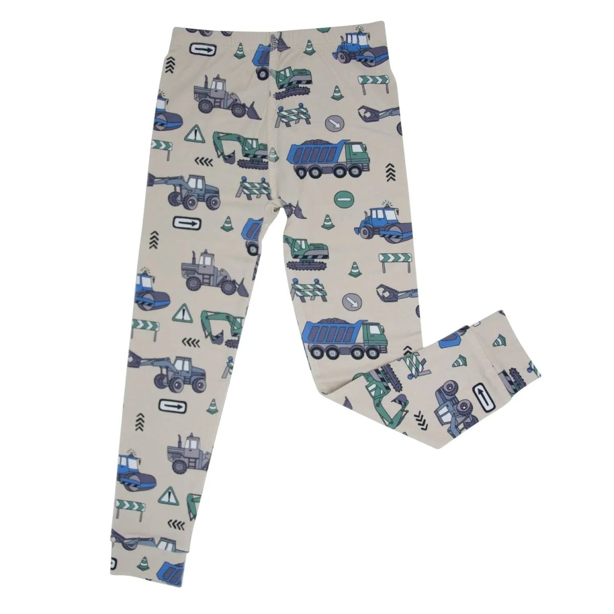 Sweet Bamboo Cozy Cotton Pajama Set with Trucks and Diggers for Big Kids All Season - 
