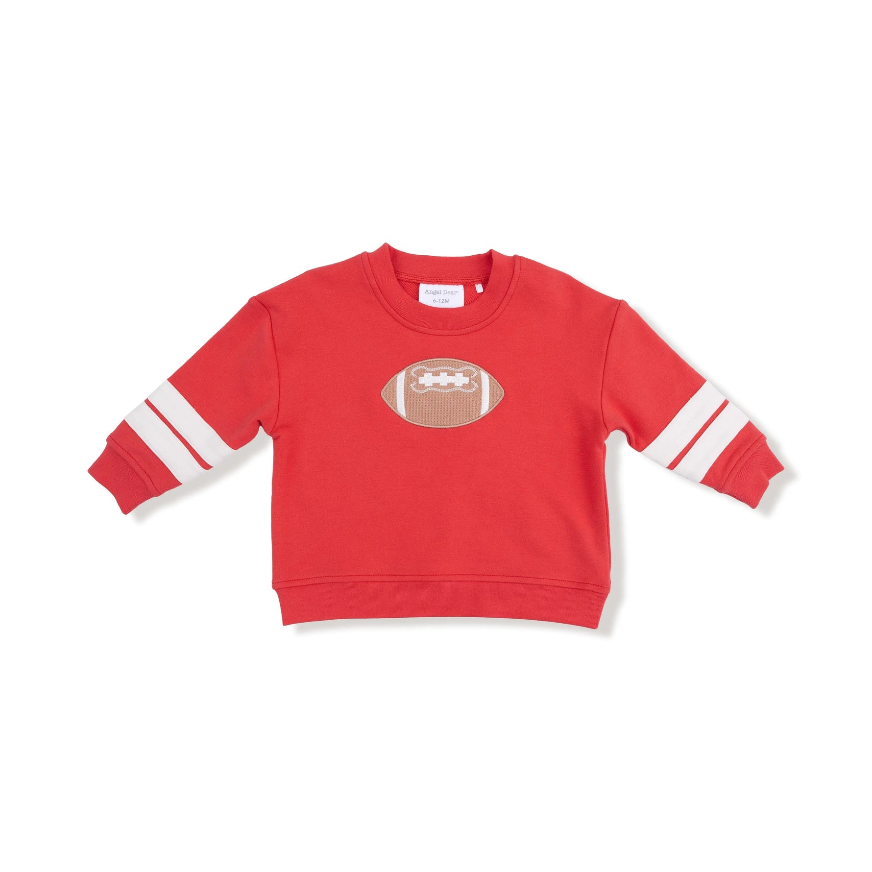 Angel Dear Cozy Drop Sleeve Sweatshirt with Varsity Stripes and Football Applique - 