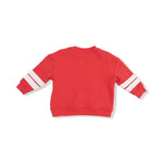 Angel Dear Cozy Drop Sleeve Sweatshirt with Varsity Stripes and Football Applique - 