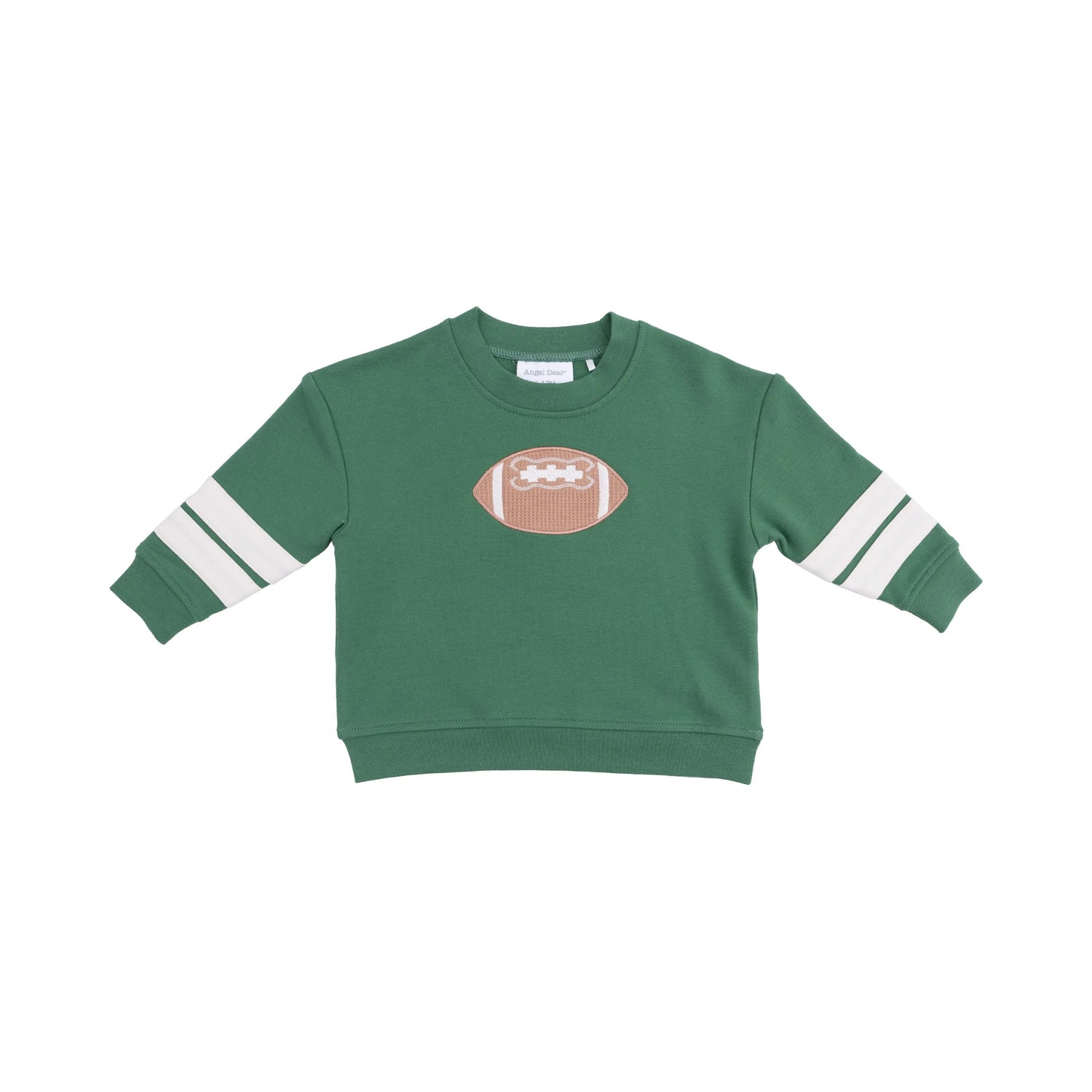 Angel Dear Cozy Drop Sleeve Sweatshirt with Varsity Stripes and Football Applique - 
