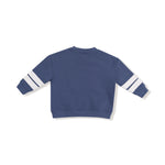 Angel Dear Cozy Drop Sleeve Sweatshirt with Varsity Stripes and Game Day Football Applique - 