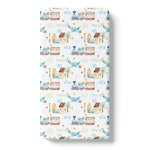 Honey Lemonade Cozy Fitted Crib Sheet with Airplane and Train Design for Babies - 
