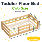 Ocodile.com Cozy Floor Bed for Toddlers with Crib Mattress Compatibility for Easy Transition - 