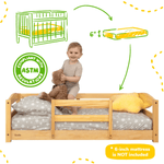 Ocodile.com Cozy Floor Bed for Toddlers with Crib Mattress Compatibility for Easy Transition - 