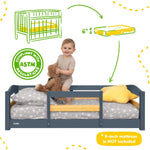 Ocodile.com Cozy Floor Bed for Toddlers with Crib Mattress Compatibility for Easy Transition - 