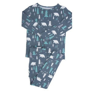 Winter Forest Teal Big Kid Pajama