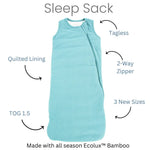 Sweet Bamboo Cozy Infant Sleep Sack with 2 Way J Zipper for Babies 0 to 9 Months - 