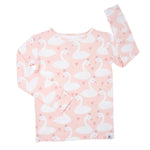 Sweet Bamboo Cozy Kids Pajama Set with Long Sleeve Top and Cuffed Pants for Bedtime - 