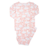 Sweet Bamboo Cozy Kids Pajama Set with Long Sleeve Top and Cuffed Pants for Bedtime - 