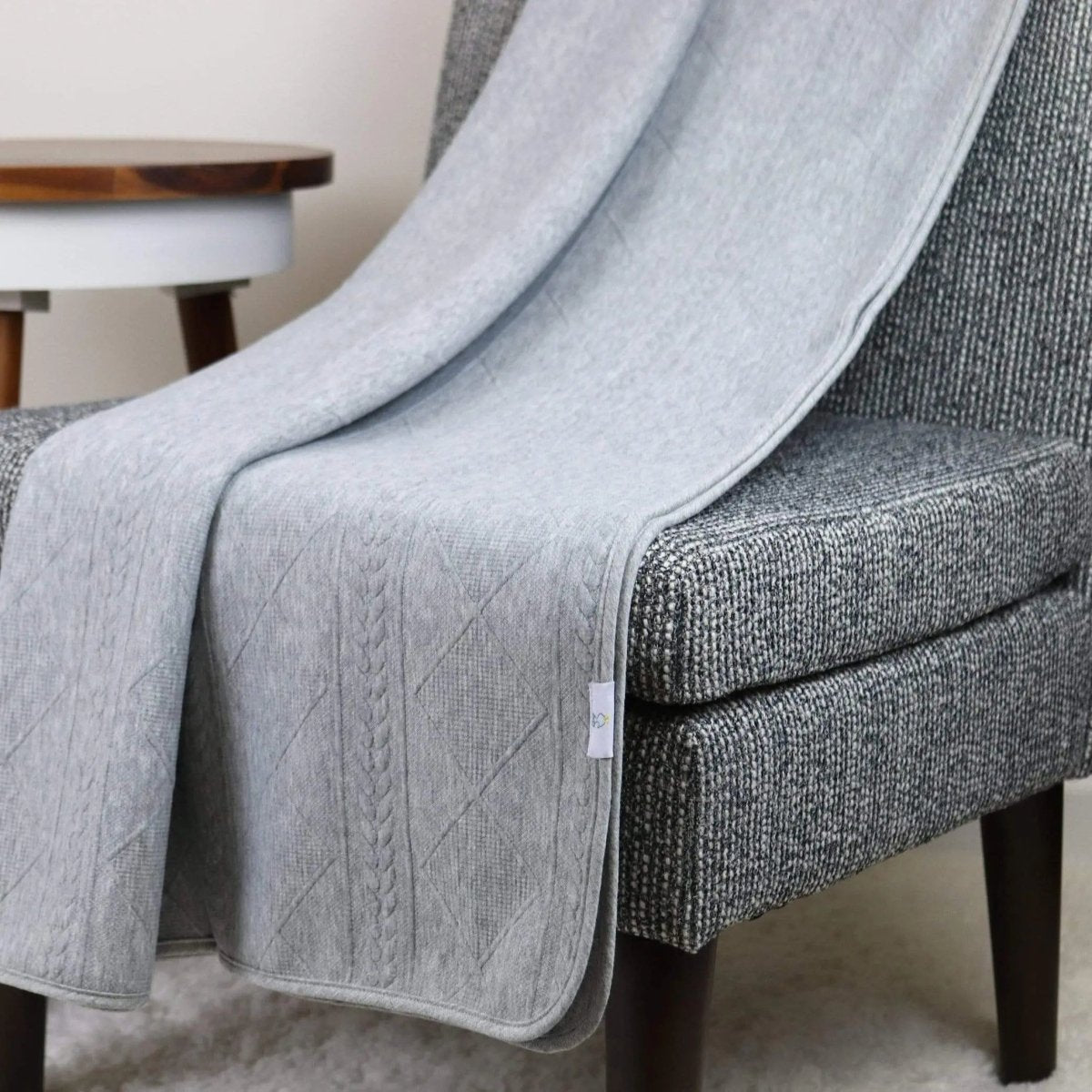 Cozy Knit Throw Blanket for Home Decor with Soft Gray Fabric - Everetts Place