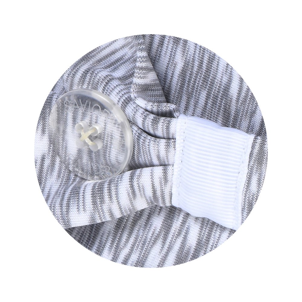 Three Little Tots Cozy Light Gray Savior Headbands with Buttons For Masks - 