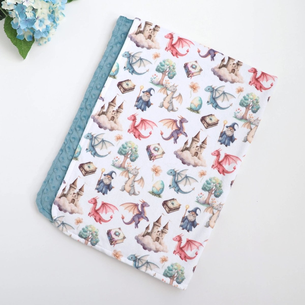 Honey Lemonade Cozy Minky Baby Blanket with Dragon Theme for Young Adventurers - 
