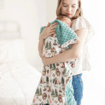 Honey Lemonade Cozy Minky Blanket with Adorable Woodland Creatures for Baby Explorers - 
