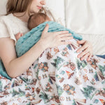 Honey Lemonade Cozy Minky Blanket with Adorable Woodland Creatures for Baby Explorers - 