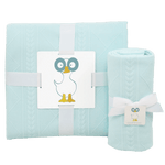 Goosewaddle® | Newborn Baby Blankets Toys Teethers Bibs & More Cozy Mint Knit Blanket Set for Moms and Kids Perfect